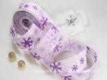 Weihnachtsband Kristall Flieder mit Draht 40mm