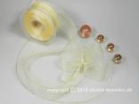 Organzaband Zugband Creme ohne Draht 40mm Organzaband Zugband Creme ohne Draht 40mm