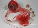 Organzaband Zugband Rot ohne Draht 40mm Organzaband Zugband Rot ohne Draht 40mm