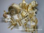 Weichnachtsband Längskaro Creme mit Draht 40mm