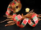 Tischband Längskaro Rot/Grün mit Draht 40mm Tischband Längskaro Rot/Grün mit Draht 40mm