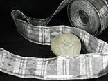 Tischband Längskaros Grau/Silber mit Draht 65mm Tischband Längskaros Grau/Silber mit Draht 65mm