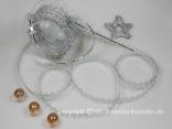 Geschenkband, Dekoband, Schleifenband Gitterband Göttingen Silber mit Draht 15mm