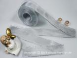 Silberband Organza Silber mit Draht 40mm Silberband Organza Silber mit Draht 40mm