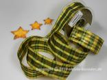 Weihnachtsband Weihnachtskaro Grün mit Draht 40mm Weihnachtsband Weihnachtskaro Grün mit Draht 40mm