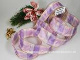 Weihnachtsband Palma Rosa mit Draht 40mm
