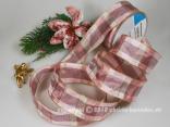 Weihnachtsband Palma Altrosa mit Draht 40mm Weihnachtsband Palma Altrosa mit Draht 40mm