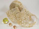 Weihnachtsband Phyton Creme mit Draht 40mm