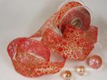 Weihnachtsband Phyton Rot mit Draht 40mm