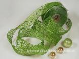 Weihnachtsband Phyton Grün mit Draht 40mm