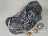 Weihnachtsband Phyton Blau mit Draht 40mm