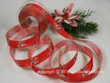 Weihnachtsband Weihnachtsmäuse Rot mit Draht 25mm Weihnachtsband Weihnachtsmäuse Rot mit Draht 25mm