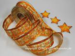 Weihnachtsband Davos Orange mit Draht 40mm