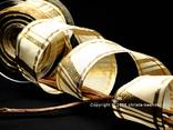 Tischband Längskaro Creme/Gold mit Draht 65mm Tischband Längskaro Creme/Gold mit Draht 65mm