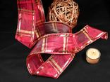 Tischband Längskaro Rot/Bordeaux mit Draht 65mm Tischband Längskaro Rot/Bordeaux mit Draht 65mm