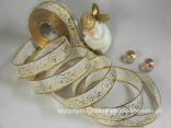 Weihnachtsband Nostalgie Gold mit Draht 25mm