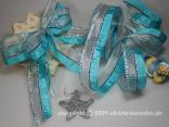 Weihnachtsband Stockholm Türkis mit Draht 40mm Weihnachtsband Stockholm Türkis mit Draht 40mm