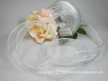 Gitterband Gitterorganza Weiß mit Draht 25mm