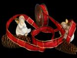 Weihnachtsband Mekka Dunkelrot mit Draht 25mm