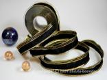 Weihnachtsband Gold Line Schwarz ohne Draht 25mm