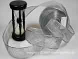 Gitterband Gitterorganza Grau mit Draht 40mm Gitterband Gitterorganza Grau mit Draht 40mm