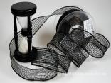 Gitterband Gitterorganza Schwarz mit Draht 40mm Gitterband Gitterorganza Schwarz mit Draht 40mm