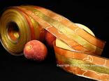 Weihnachtsband Emotions Orange/Gold mit Draht 40mm Weihnachtsband Emotions Orange/Gold mit Draht 40mm