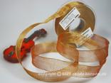 Organzaband Magic Orange Orange mit Draht 25mm