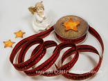 Weihnachtsband Silvretta Bordeaux mit Draht 25mm