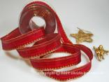 Weihnachtsband Lazise Bordeaux mit Draht 25mm