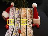 Weihnachtsband Nikolaus Blau/Gold mit Draht 40mm