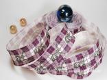 Weihnachtsband Hubertus Lila mit Draht 40mm Weihnachtsband Hubertus Lila mit Draht 40mm
