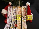Weihnachtsband Nikolaus Rosa/Gold mit Draht 40mm