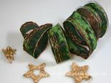 Weihnachtsband Nürnberg Dunkelgrün mit Draht 40mm Weihnachtsband Nürnberg Dunkelgrün mit Draht 40mm