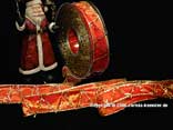 Weihnachtsband Firenze Weihnachtsorange/Gold mit Draht 25mm Weihnachtsband Firenze Weihnachtsorange/Gold mit Draht 25mm
