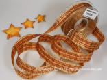 Weihnachtsband Weihnachtskaro Braun mit Draht 25mm Weihnachtsband Weihnachtskaro Braun mit Draht 25mm