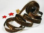Weihnachtsband Cinema Braun mit Draht 25mm
