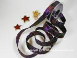 Weihnachtsband Cinema Lila mit Draht 25mm