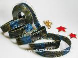 Weihnachtsband Cinema Hellbraun mit Draht 25mm