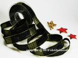 Weihnachtsband Cinema Schwarz Gold mit Draht 25mm