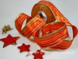 Weihnachtsband Lazise Melone mit Draht 40mm