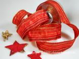 Weihnachtsband Lazise Rot mit Draht 40mm Weihnachtsband Lazise Rot mit Draht 40mm