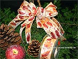 "Weihnachtsblätter" mit Draht Rot/Gold, 25mm