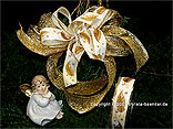 "Weihnachtsblätter" mit Draht Creme/Gold 25mm