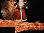 Weihnachtsband Firenze Cognac/Gold mit Draht 40mm