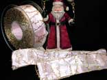 Weihnachtsband Firenze Rosa/Gold mit Draht 40mm