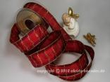 Weihnachtsband Mekka Rot mit Draht 40mm Weihnachtsband Mekka Rot mit Draht 40mm