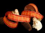 Weihnachtsband Jerusalem Orange mit Draht 40mm Weihnachtsband Jerusalem Orange mit Draht 40mm