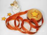 Weihnachtsband Silvretta Orange mit Draht 25mm