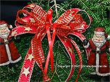 Weihnachtsband Querstreifen Rot/Gold mit Draht 15mm